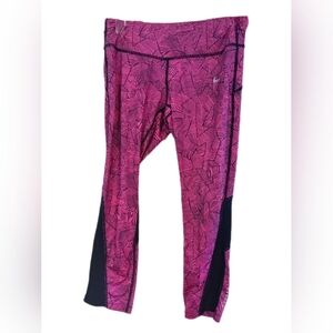 Nike Pink and Black Patterned Training Leggings